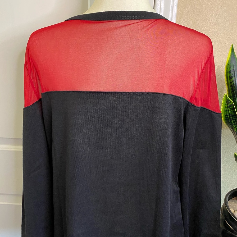 NWOT Star Trek Sheer Yoke Red Long Sleeve Sweater - Picture 11 of 13